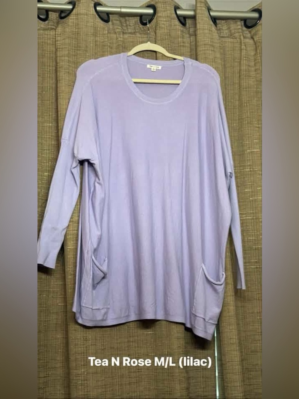 tea n rose Lilac Long Sleeve Tunic with Pockets